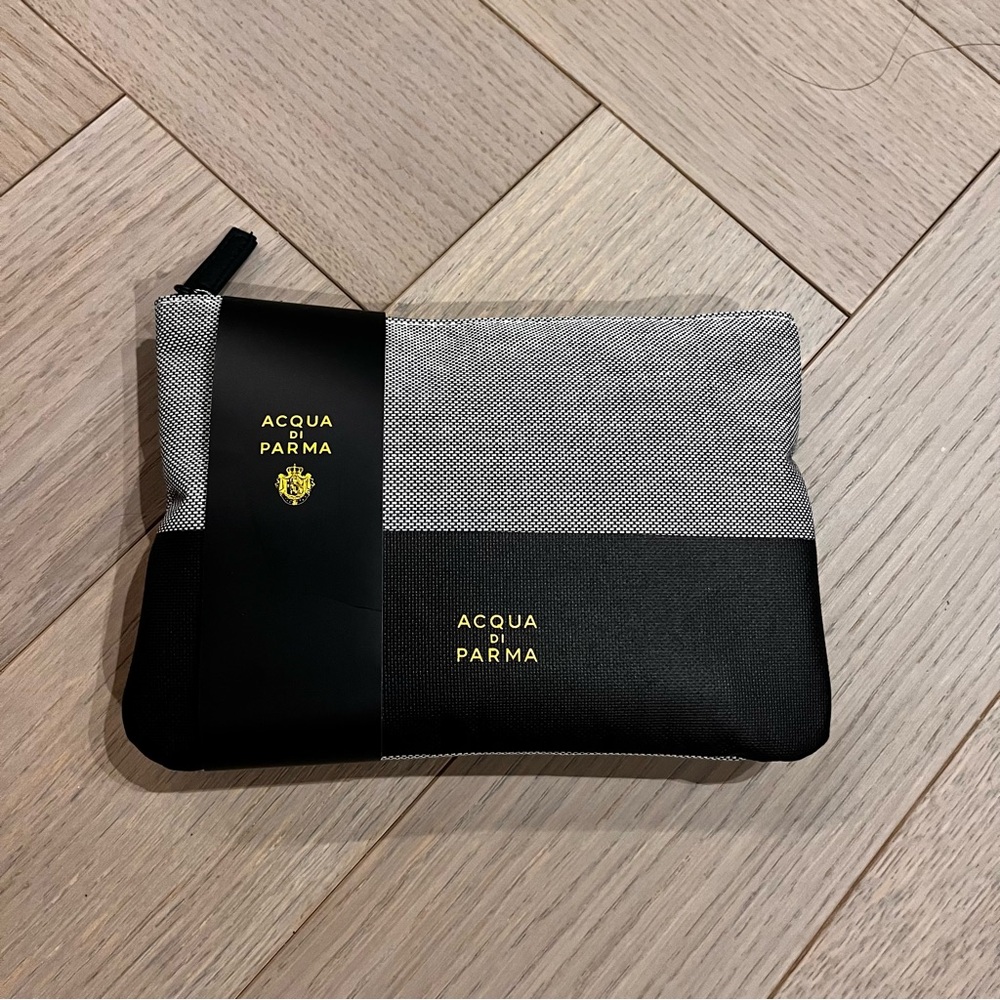 Acqua Di Parma Stylish Black and Gray Toiletry Bag